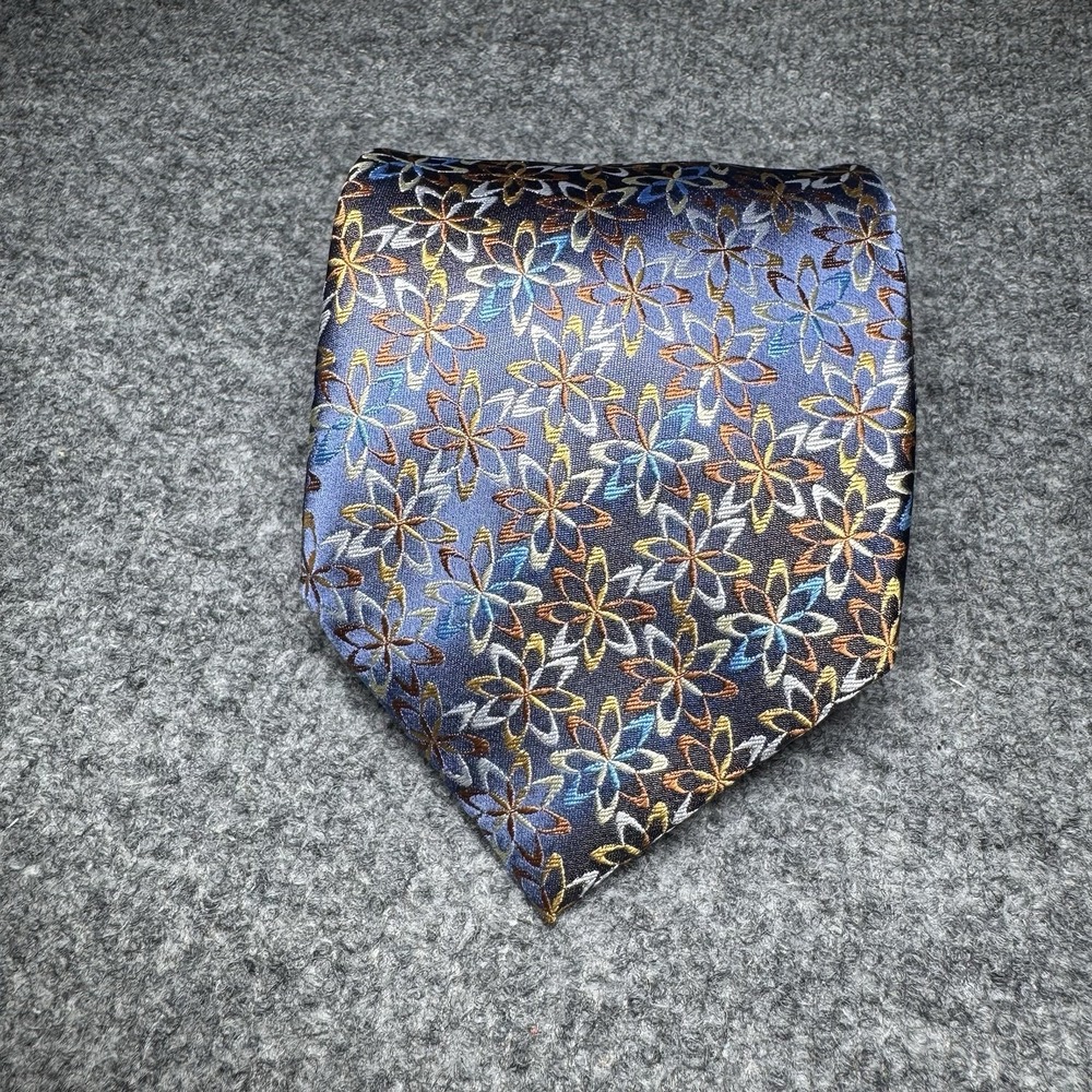 Jhane Barnes Men's 100% Silk Necktie JAPAN Designer Geometric Floral Multicolor - Picture 2 of 11